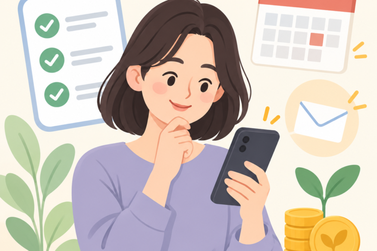근로장려금 신청 마감 후 홈택스 확인을 준비하는 사람 일러스트